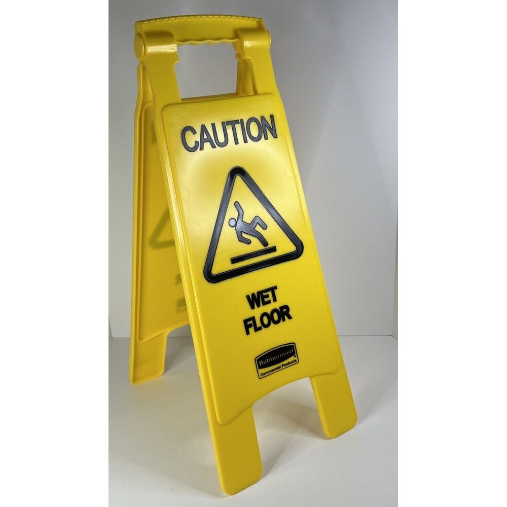 Rubbermaid Commercial Caution Wet Floor Floor Sign Plastic 10 X 14 X 26